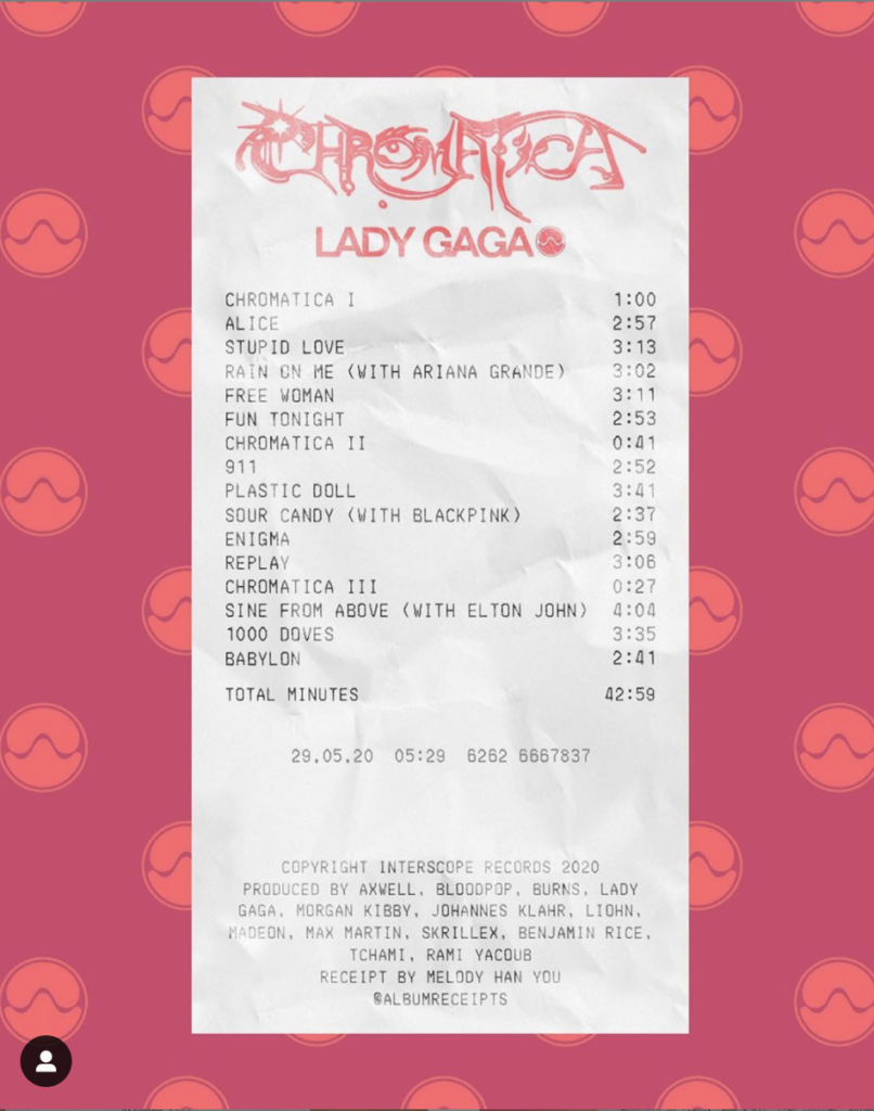 Album Receipts